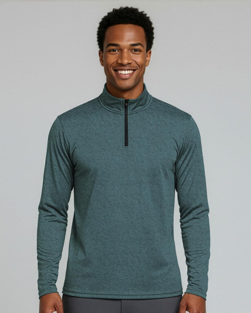 REALESSENTIALS Real Essentials 3 Pack: Men's Dry-Fit Active Quarter Zip Long Sleeve Athletic Performance Pullover (Available in Big & Tall) Set 4 L - Image 2
